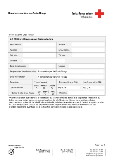 Questionnaire alarme